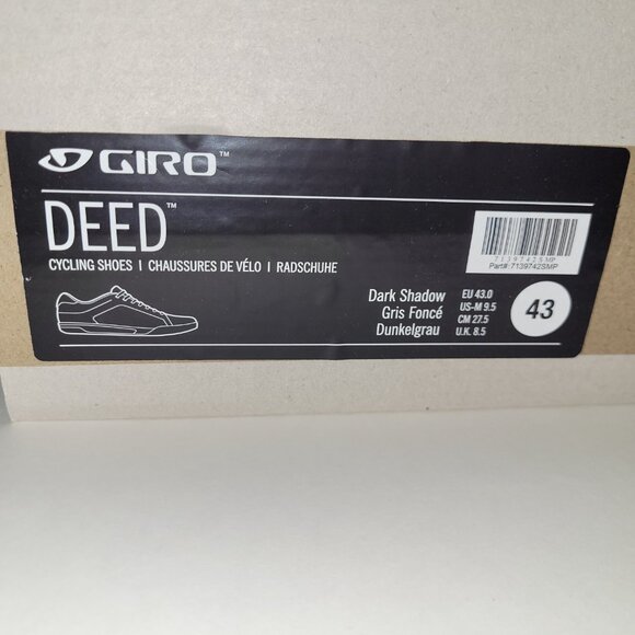 Giro Deed Dark Shadow EU43/US9.5 Men's Cycling Shoes New In Box - Picture 4 of 10
